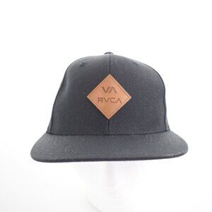 Rvca Brown Diamond Logo Black Hat - Snapback